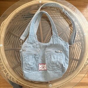 True Religion Denim Shoulder Bag with Silver Accents